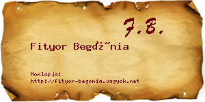 Fityor Begónia névjegykártya